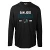 Levelwear Defined Oscar Long Sleeve Tee Shirt - San Jose Sharks - Adult -Konixx Sales Store levelwear defined oscar long sleeve tee shirt san jose sharks adult black