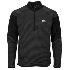 USA Hockey Ottoman Rib Quarter Zip - Adult -Konixx Sales Store usa hockey ottoman rib quarter zip adult heather charcoal black